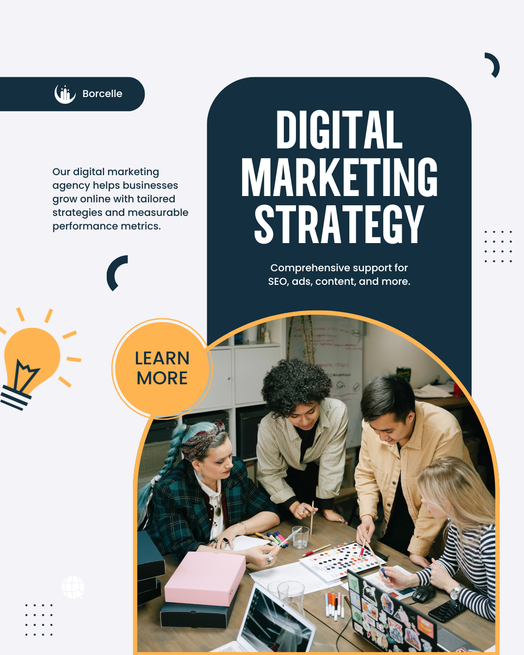 Blue and White Gradient Geometric Modern 3D Man Illustrative Digital Marketing Agency Instagram Post (3)